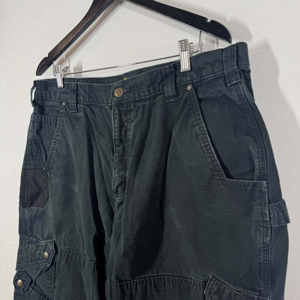 Carhartt Rip Stop Cargo Work Pants Size 38x30 Worn Trashed Utility Cotton - Picture 5 of 15